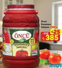 ÖNCÜ DOMATES SALÇASI 4300 G fiyat ve kampanya bilgisi